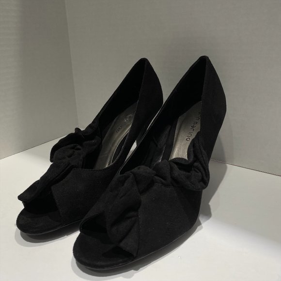 ANN MARINO BLACK HOLLYWOOD SUEDE HEELS IN SIZE 9M - Picture 3 of 5